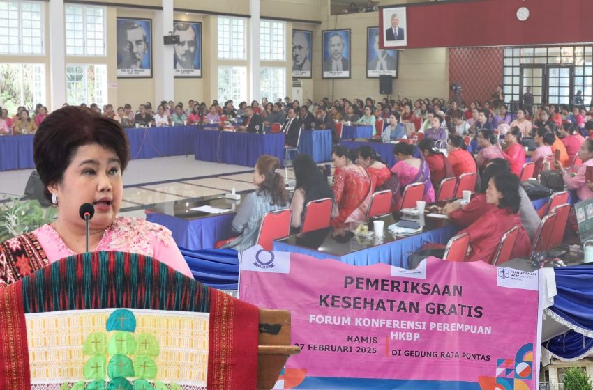  Ketua FKP HKBP, Sandra Sidabutar, Sampaikan Kata Sambutan dalam Ibadah Syukur FKP 2025